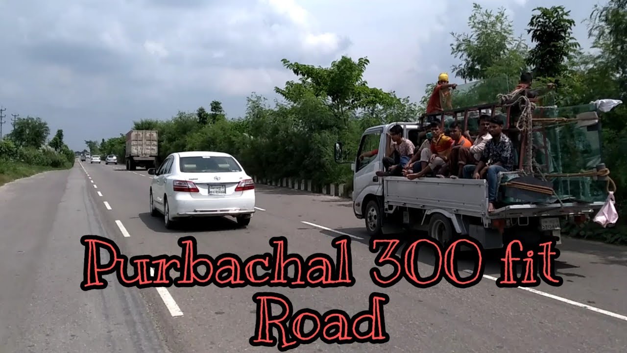 Purbachal 300 fit Road view  Journey by bike l Bus On Road