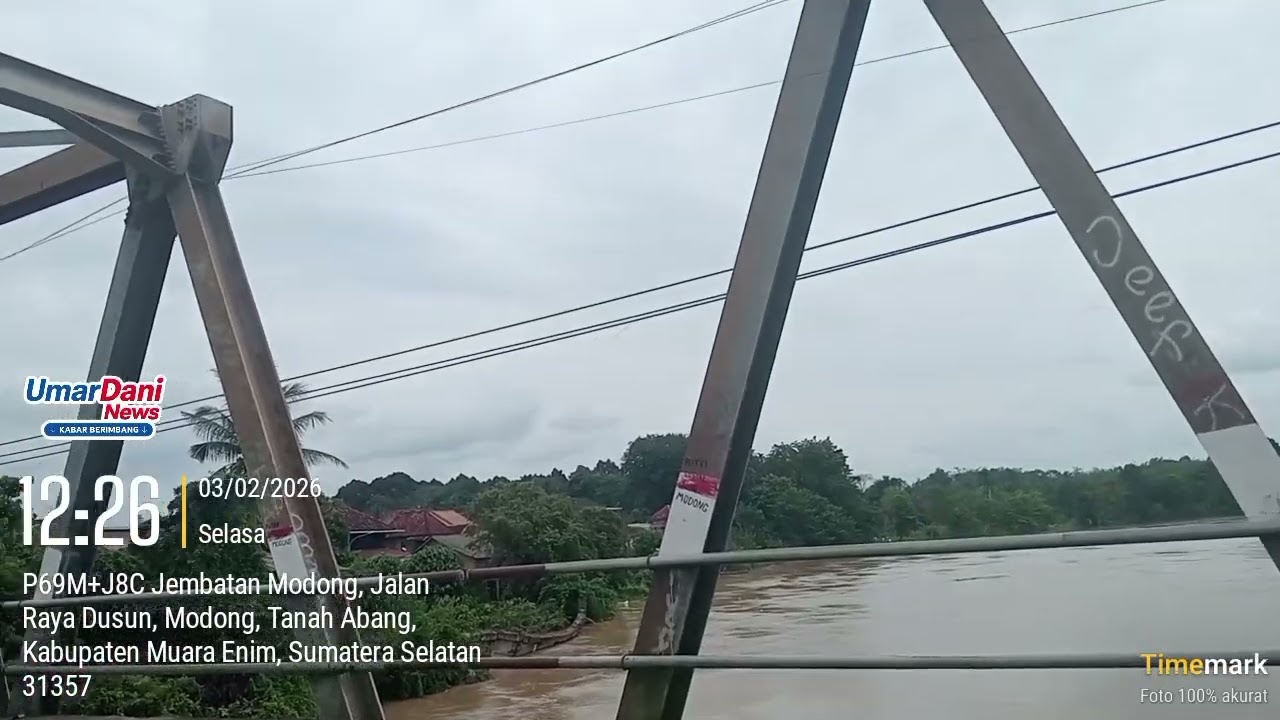 Sikon terkini sungai Lematang di desa Modong dan sekitarnya 