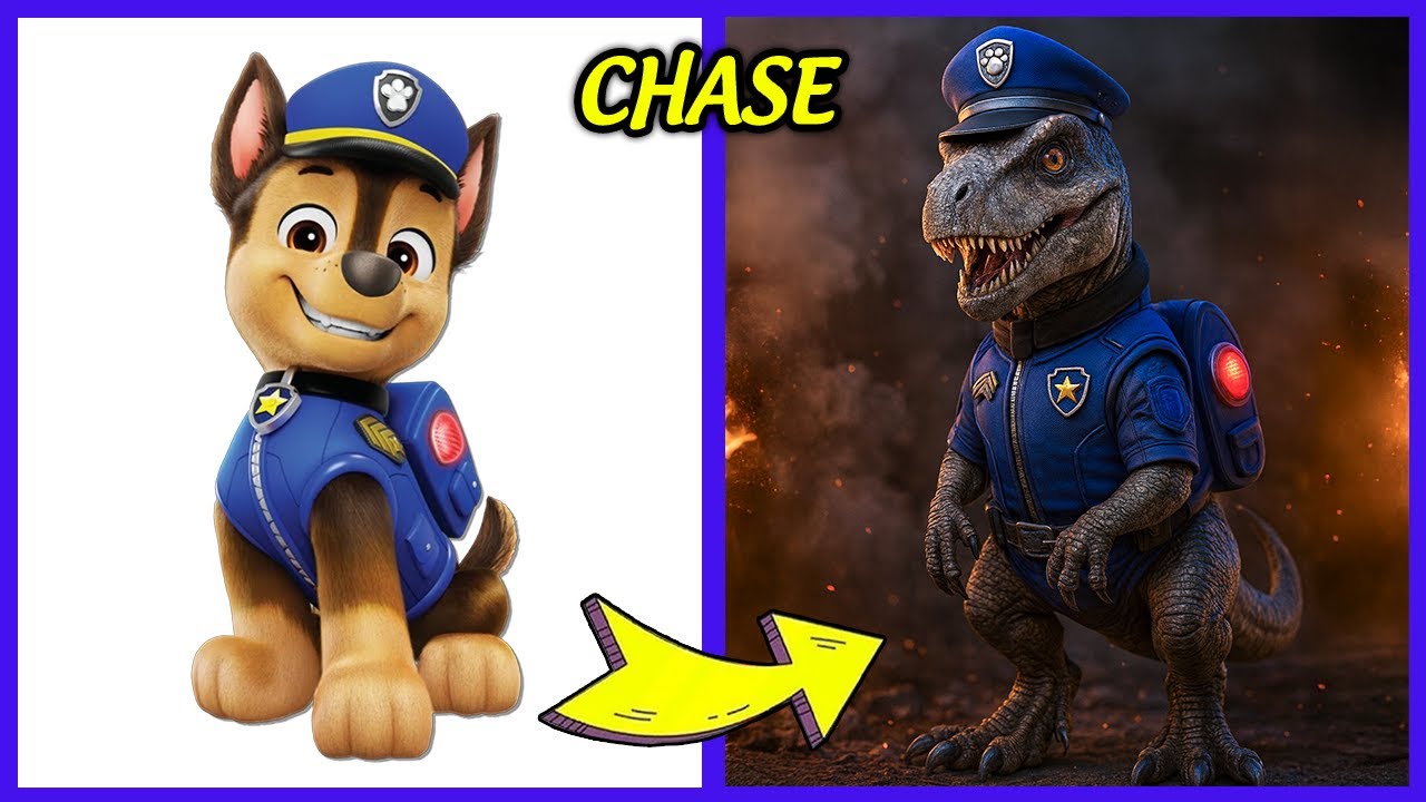 Paw Patrol Characters As Dinosaurs In Real Life + Guess The Paw Patrol Characters by Voice 🔊