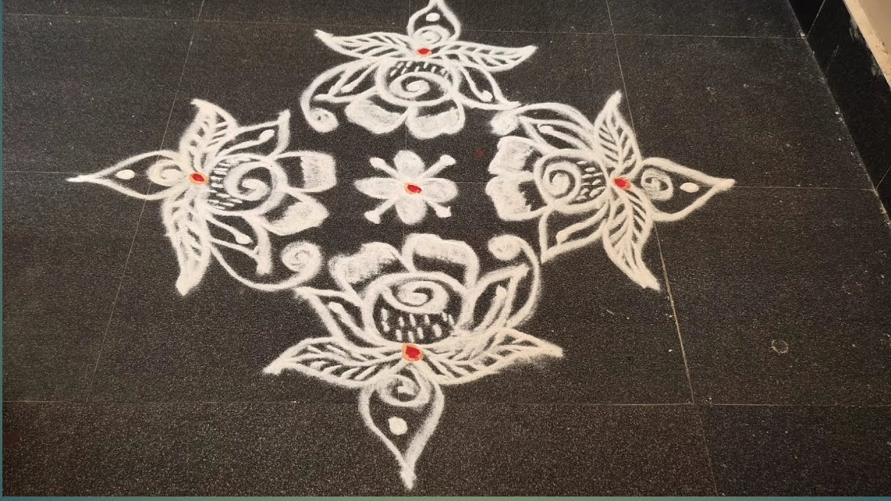 8*2 dot simple flower rangoli❣️designs✨//daily kolam designs#priyasdailyrangoli#kolam1#1millionviews