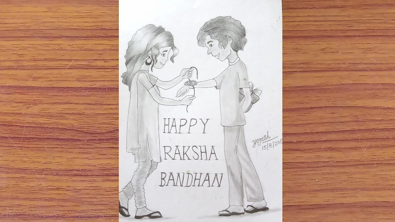 pencil drawing of Raksha Bandhan   