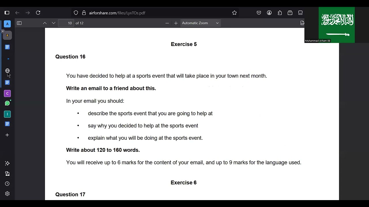 Reading & Writing English Second Language Exercise 5 & 6