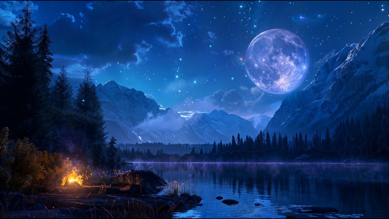 Instant Sleep no ads Cozy evening by the fire with piano music Deep and comfortable rest from stress