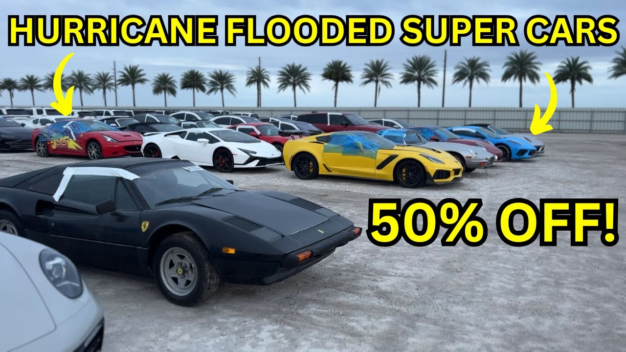 Yard Full of Hurricane Flooded Super Cars Florida That Could Go Cheap