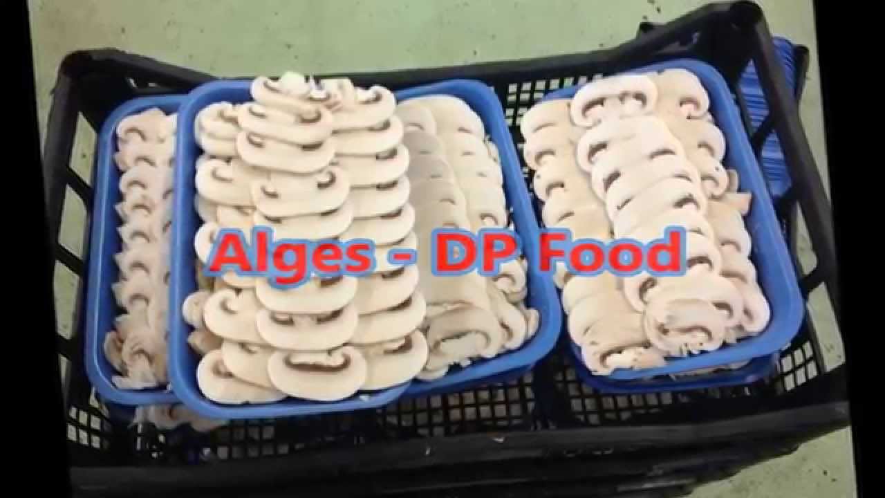 Automatic Slicer/Cutter for button mushrooms. Taglierina automatica per funghi in vaschetta.