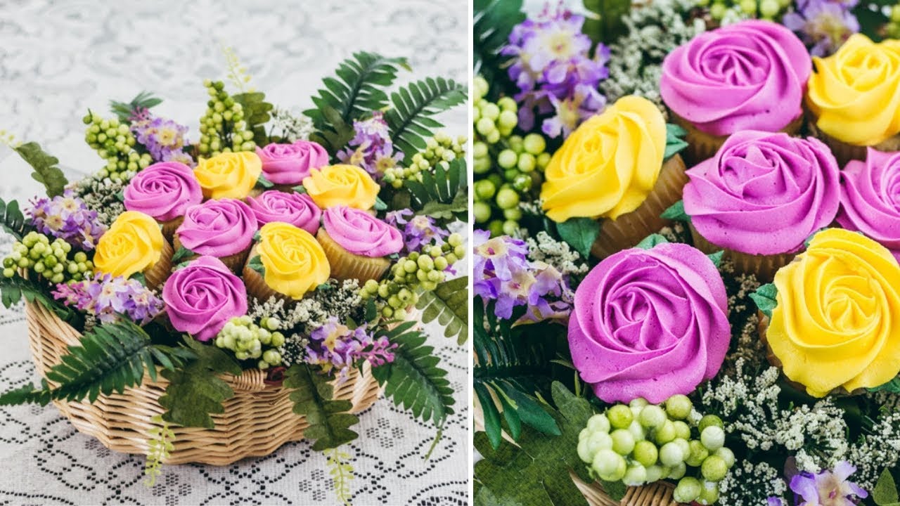 DIY Cupcake Bouquet (In A Basket)