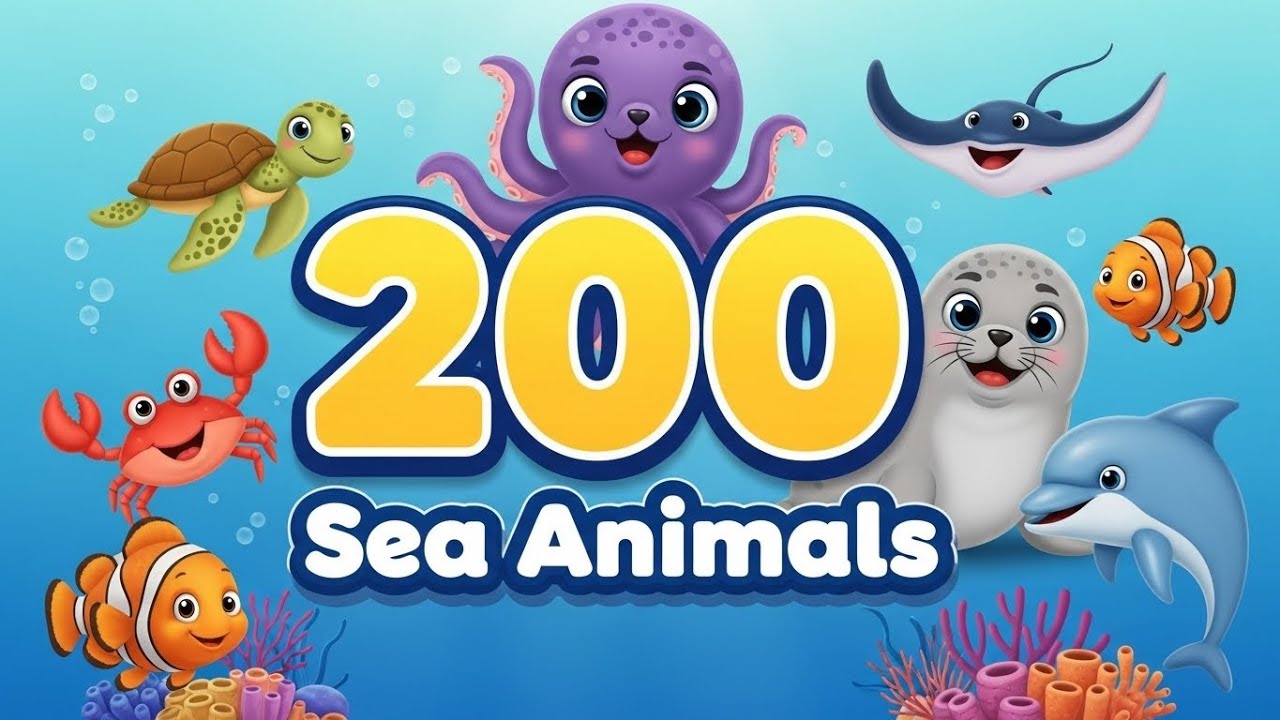 200 Ocean Sounds for Kids 🐋 | Blue Whale, Dolphin, Orca | Animal Shorts