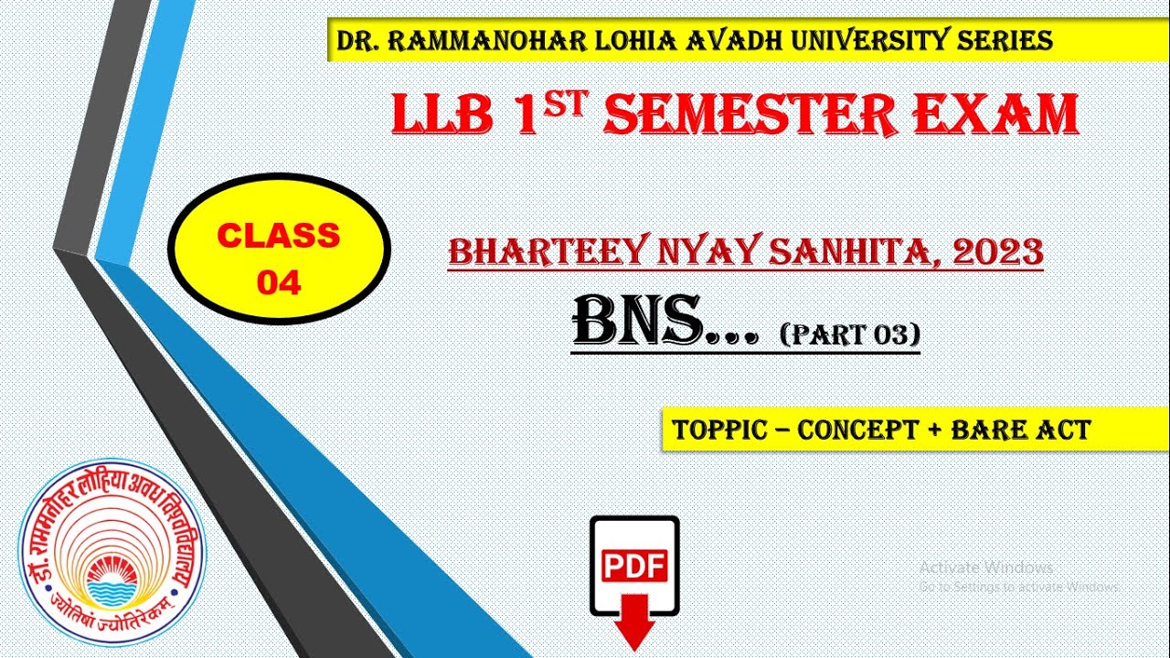 CLASS 04// BNS/IPC Guess Paper for LLB 1st Semester | Awadh University | Most Important Questions