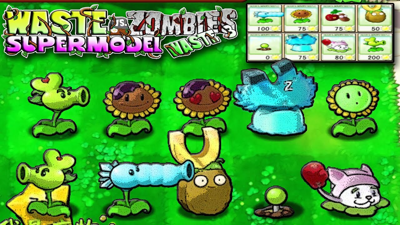PvZ Waste Vs Zombies SuperModel (Waste3) v1.0 | Gameplay DAY Level 1-1 to 1-10
