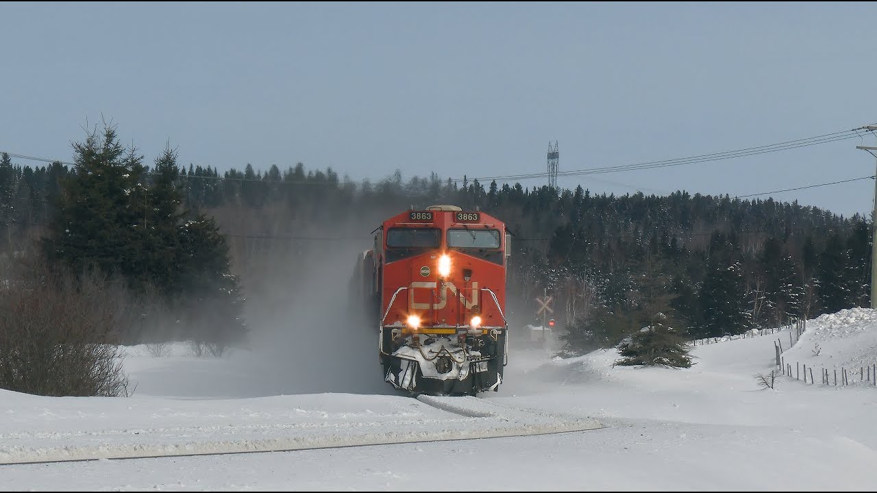 CN 469 avec CN 3863 & Shave & a Haircut a Saint-François-de-Sales/Qc 22 février 2025