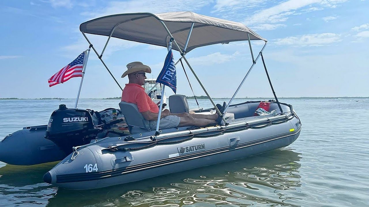 Saturn 18' Inflatable Motor Boats SD518 PRO with 20HP Suzuki Outboard Motor. Customer's video.