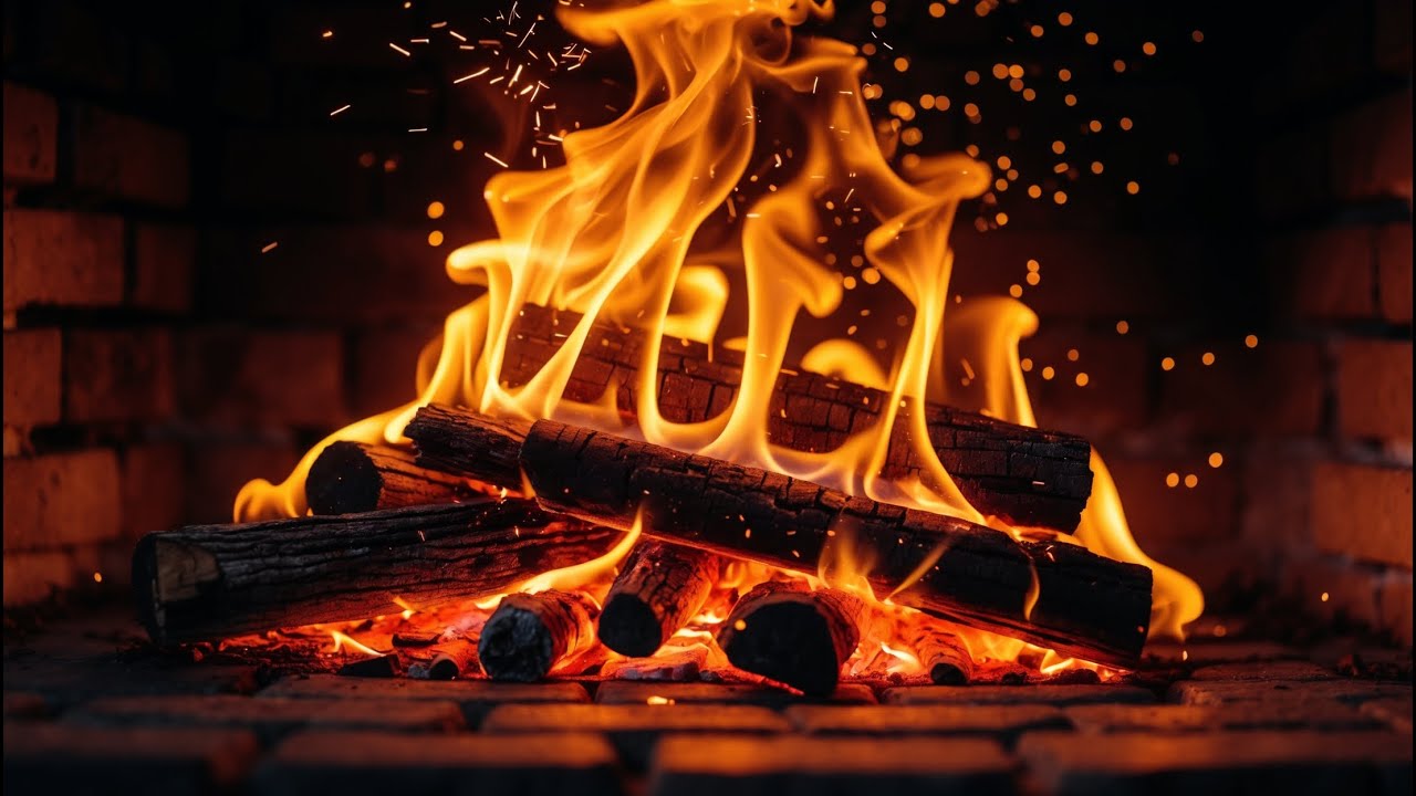 Golden Hearth Flames – Hypnotic Crackling Fireplace Ambience for Sleep, Relax & Study