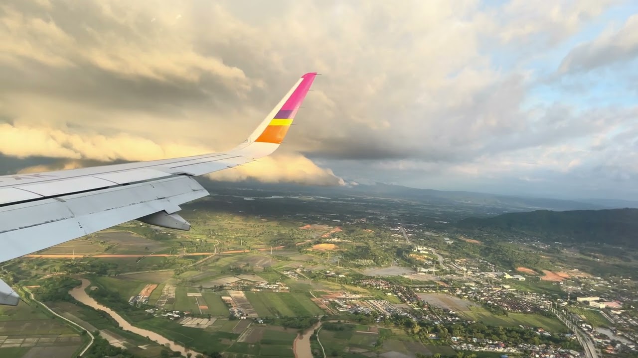 Thai Airways, TG136, Airbus A320, Bangkok (BKK) to Chiang Rai (CEI), Landing, 5/26/2025