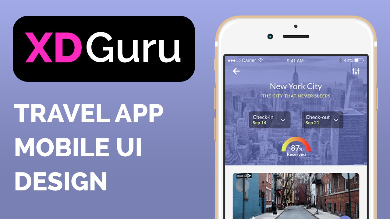 Adobe XD Tutorial - Design a Travel App (UI/UX mobile design)