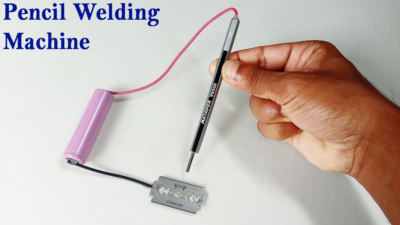How to make a simple pencil welding machine at home with blade | Diy welding machine | 12v welding