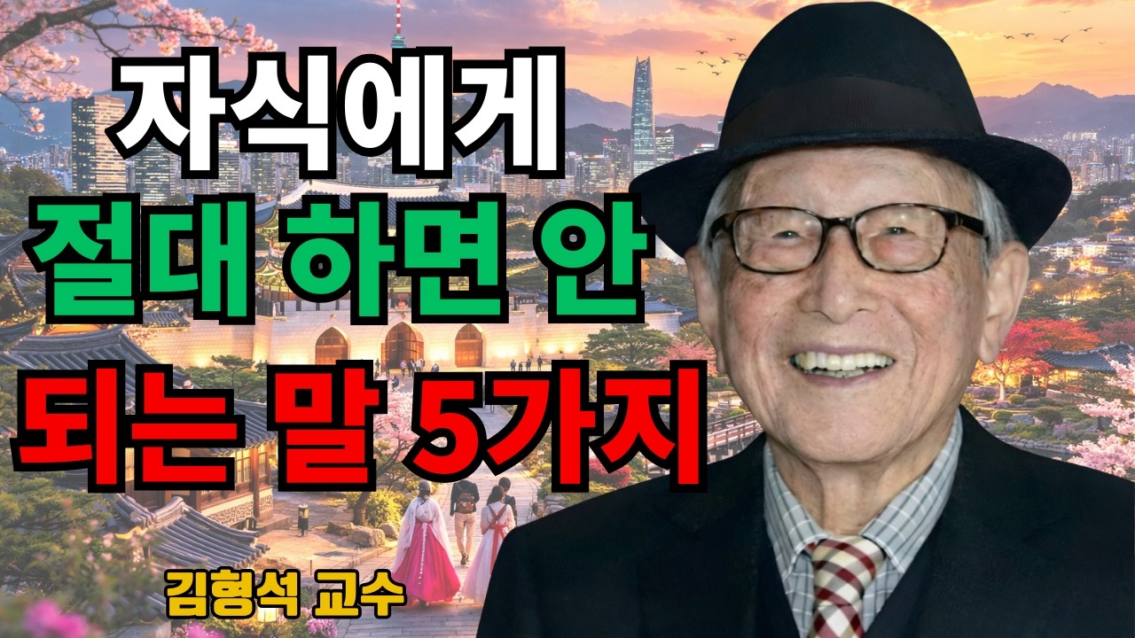 자기 자식에게는 절대 해서는 안 되는 5가지 말, 설령 혀가 잘리더라도 참아야 합니다 | 김형석 교수