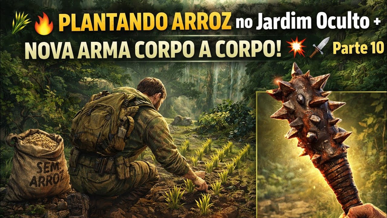🌾🔥 PLANTANDO ARROZ no Jardim Oculto + NOVA ARMA CORPO A CORPO! 💥🗡️ | Parte 10