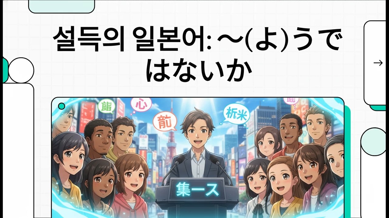 설득의 일본어: ～(よ)うではないか - 일본어 JLPT N2 문법 - 11
