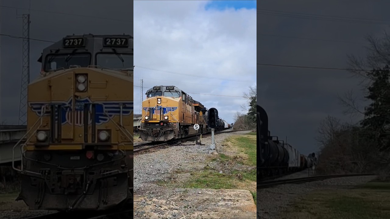 GE/CSX/C44AC! UP #2737 leads a slow/long SB UP LLJ61-26 out of Kinder, Louisiana!!!