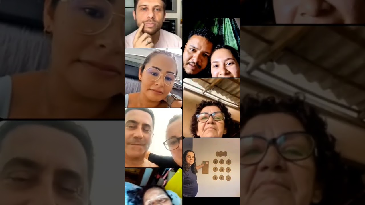 Chá revelação on-line para a família. 