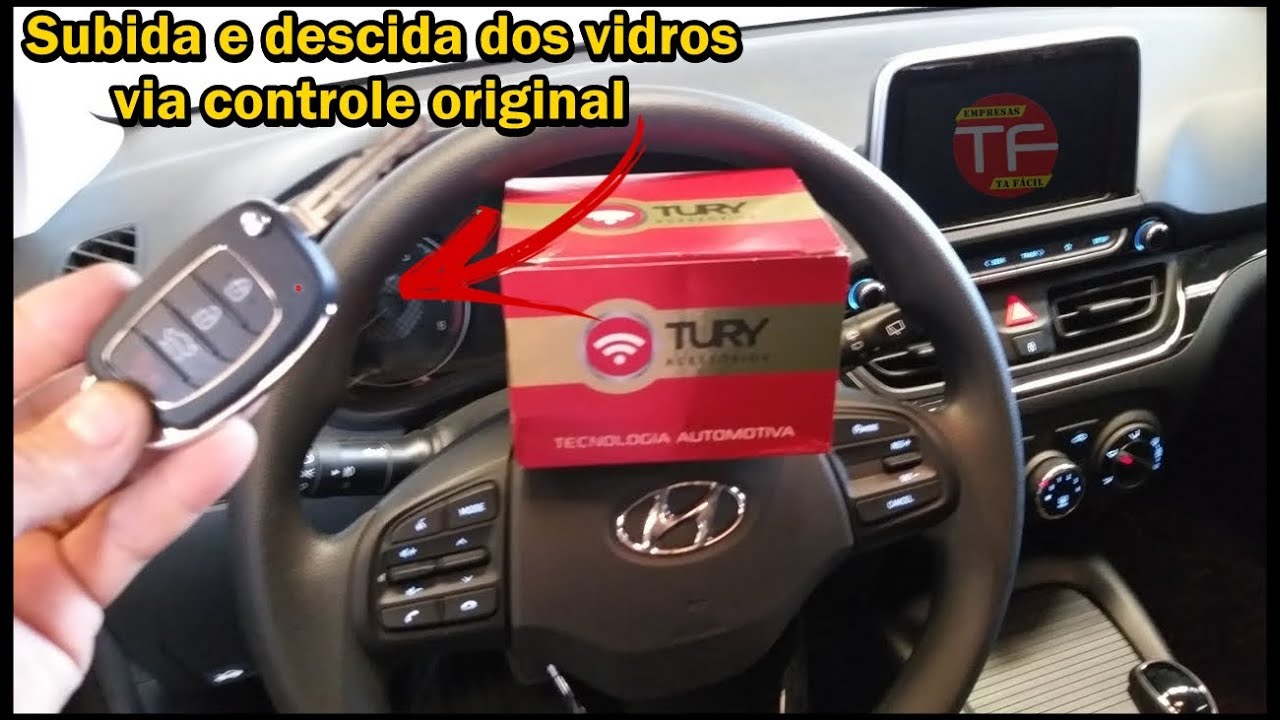 Subida e descida dos vidros no controle do alarme do Novo HB20 2020/21