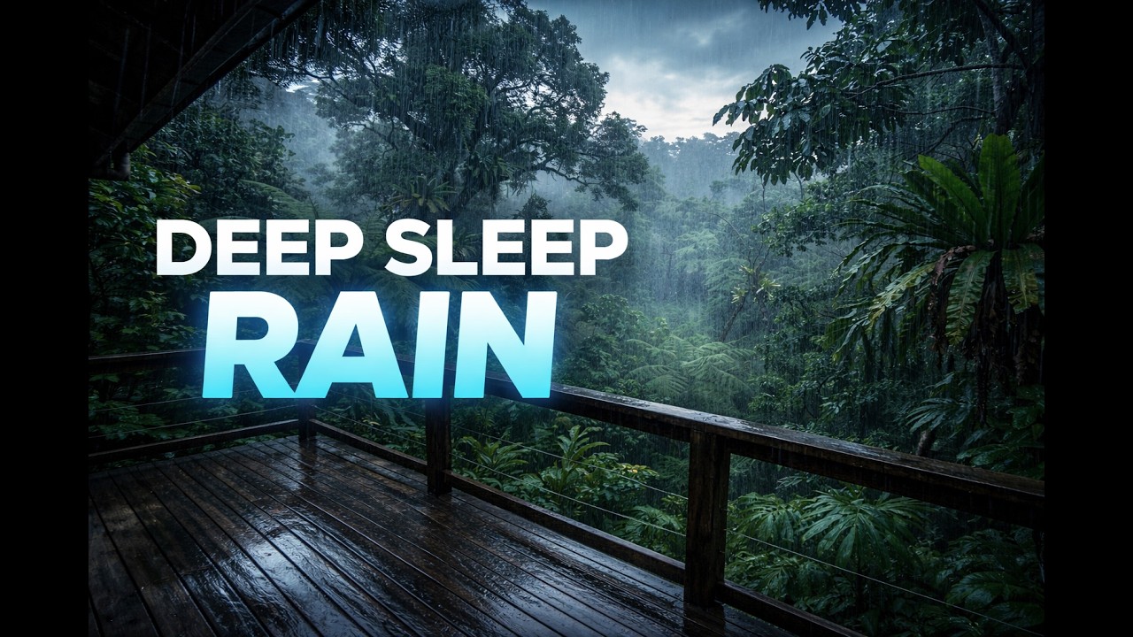 Sleep Fast 🌙 Rainforest Balcony Rain Sounds for Relaxation (1 Hour)