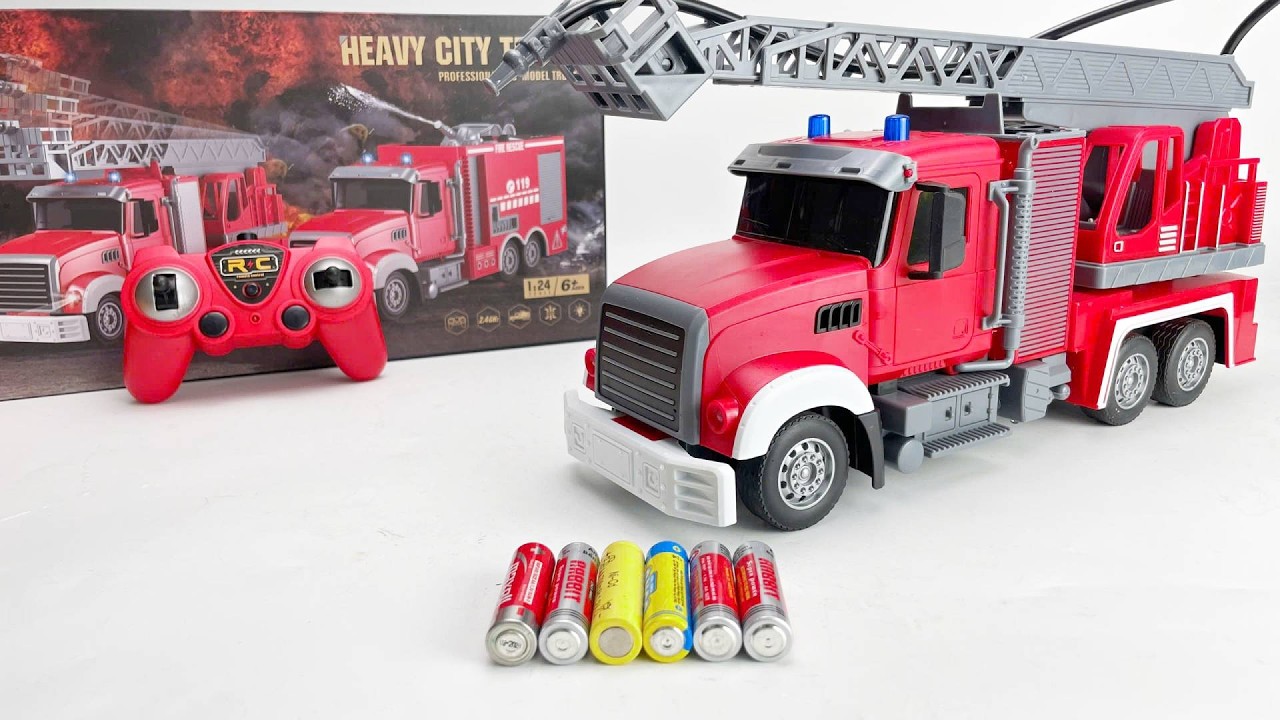 Unboxing Electric RC FIRE TRUCK, EV Fire Rescue Vehicle & Fun Car Show