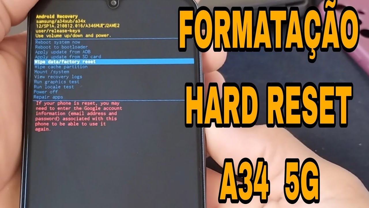 Como formata galaxy A34 5G Hard Reset