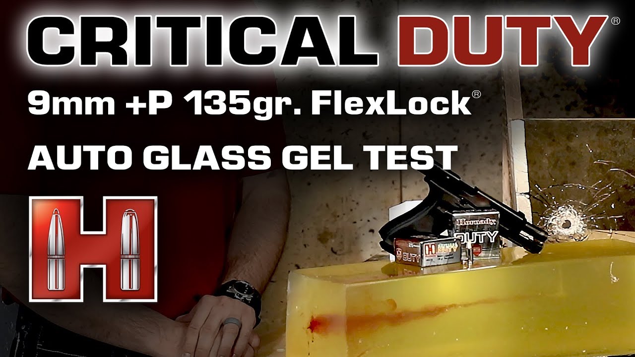 Hornady&reg; Critical Duty&reg; 9mm +P 135gr FlexLock&reg; - AUTO GLASS Gel Test