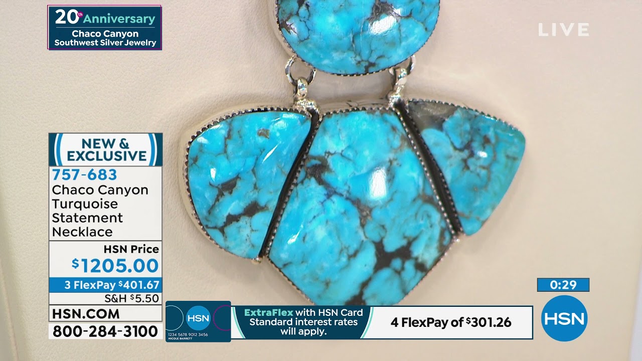 Chaco Canyon Sterling Silver Kingman Turquoise Statement...