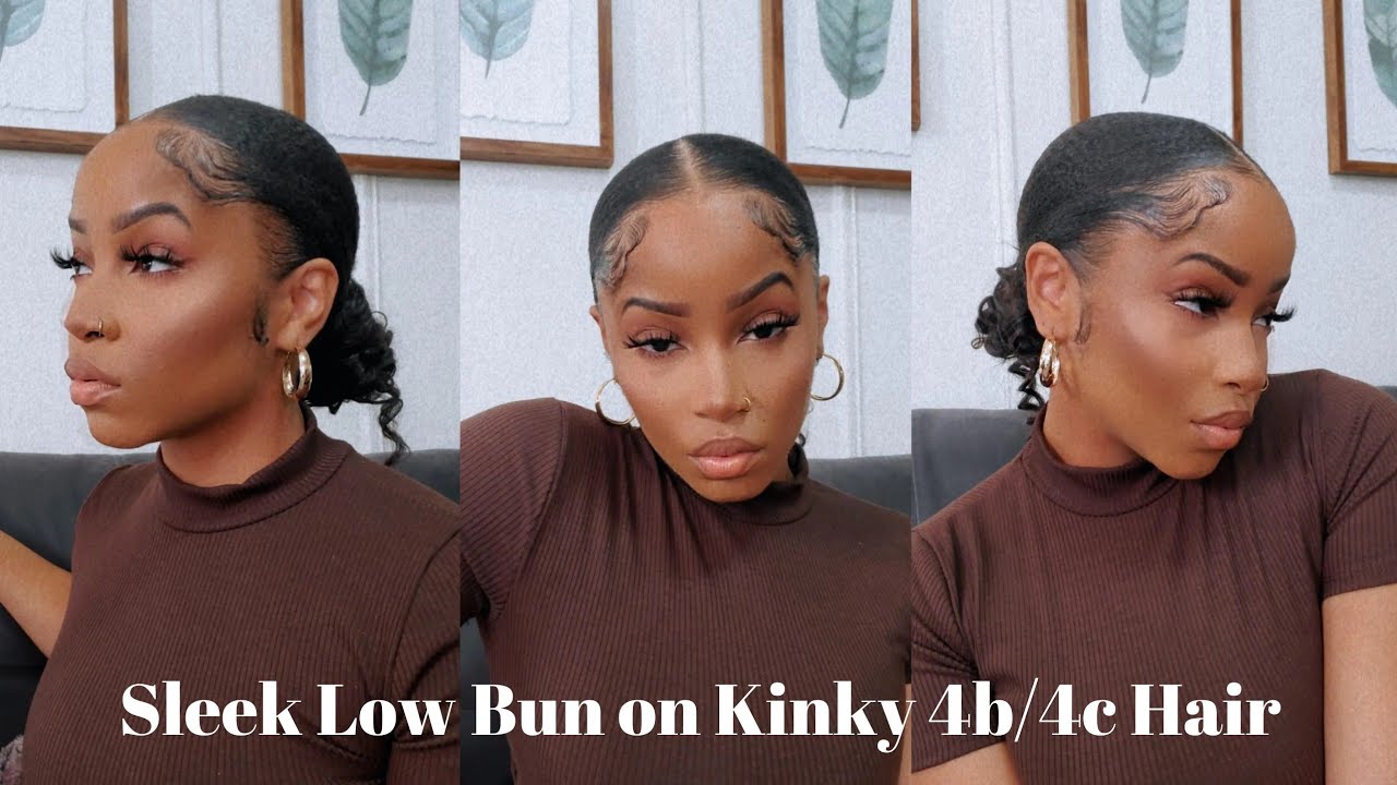Quick Sleek Low Bun on Kinky 4b/4c Hair | SharronReneé