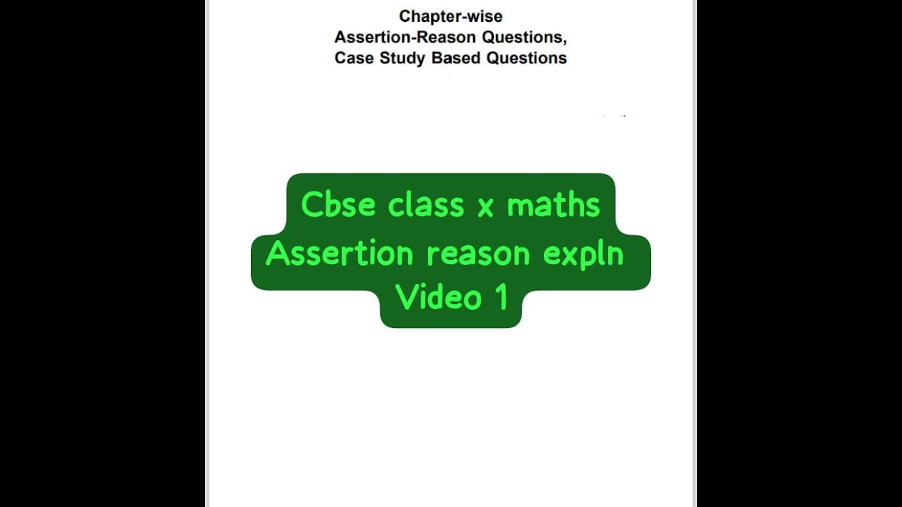 #CLASS X MATHS CBSE ASSERTION REASON QTN(#MALAYALAM)