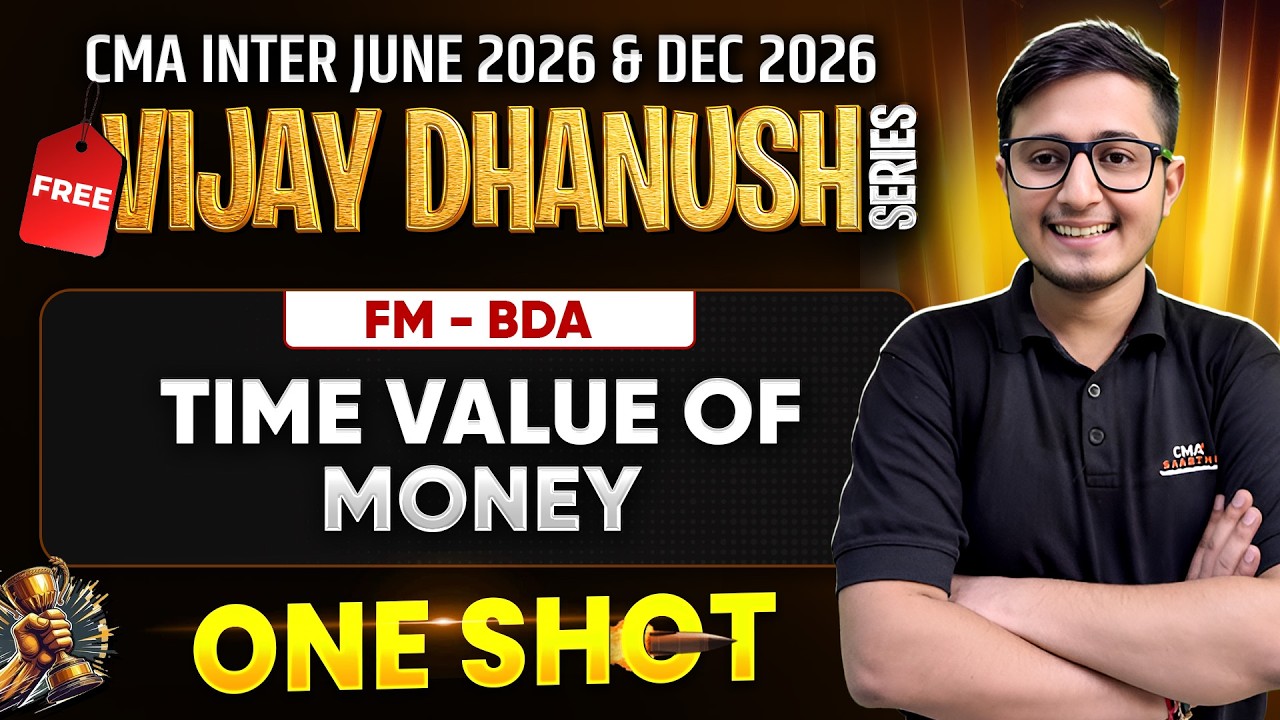 Time Value of Money | CMA Inter FM-BDA | Vijay Dhanush | Piyush Pahwa Sir