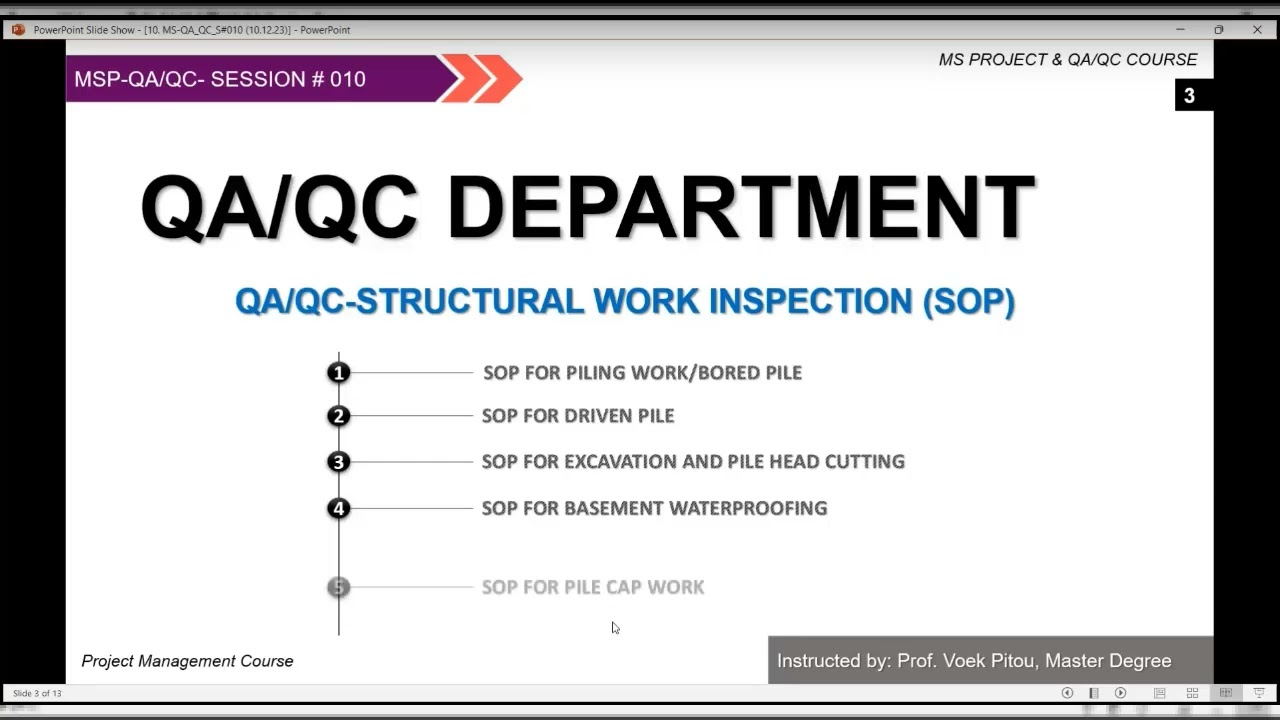 03. QA/QC SOP - និតិវិធីនៃការធ្វើការរបស់ផ្នែក QA/QC