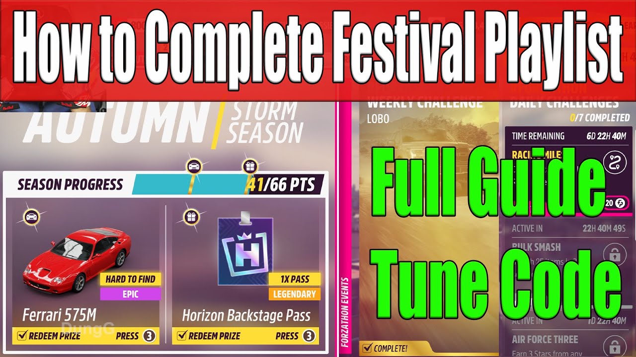 Forza Horizon 5 How to Complete Festival Playlist Autumn Season Series 46 Full Guide, Tune Code