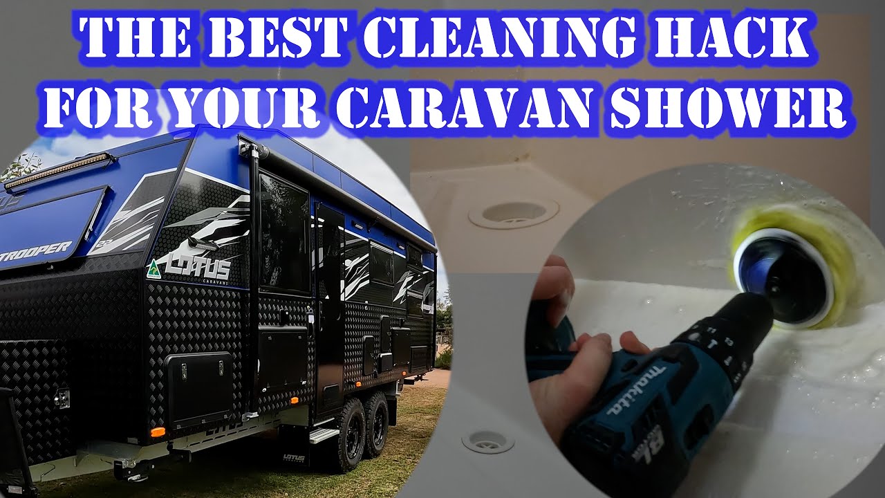 BEST CARAVAN SHOWER CLEANING HACK - Ryobi Drill Microfibre Set