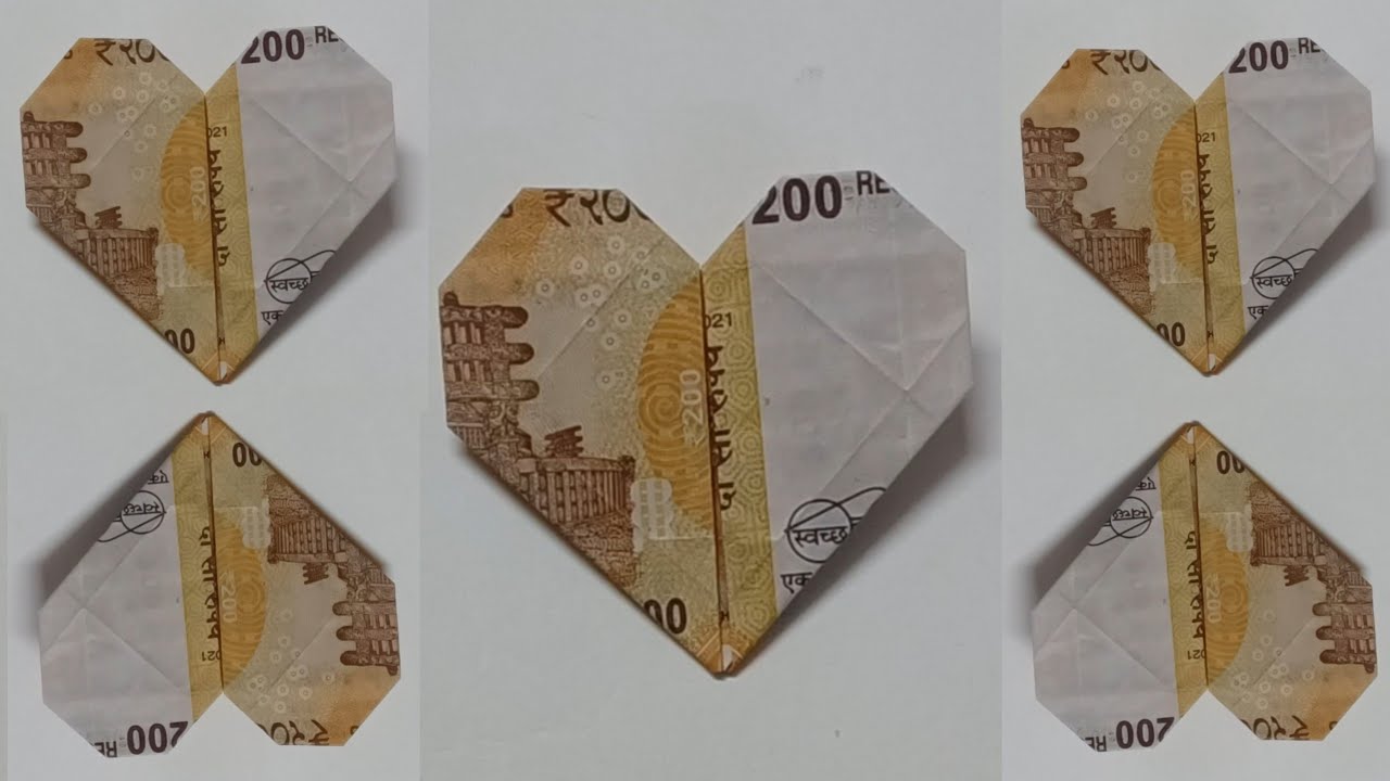 Money❤️ Heart ❤️ Origami || 200 Rupees Heart || Money Origami