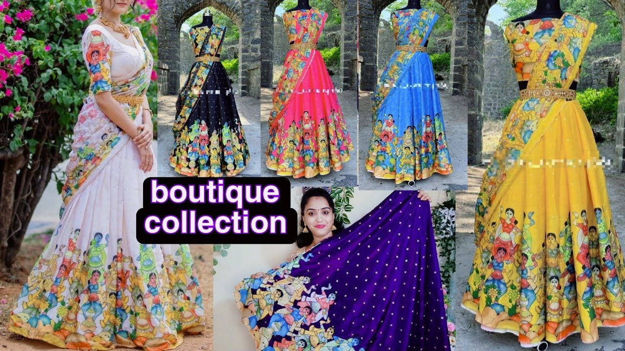 most trending collection.🔥ఆన్లైన్లో దుమ్ము రేపుతున్న లెహంగా సెట్స్🔥pure chinnan heavy work kalamkari