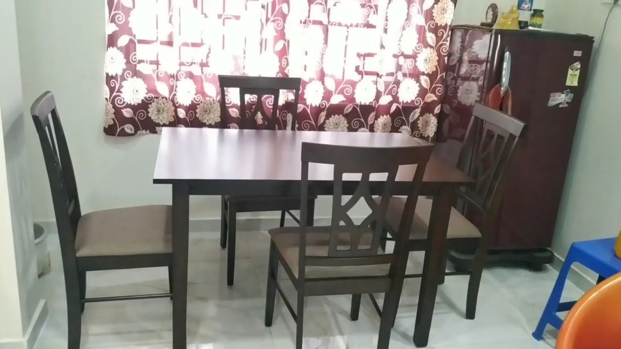 Flipkart Perfect Homes Solid Wood 4 Seater Dining Table Installation