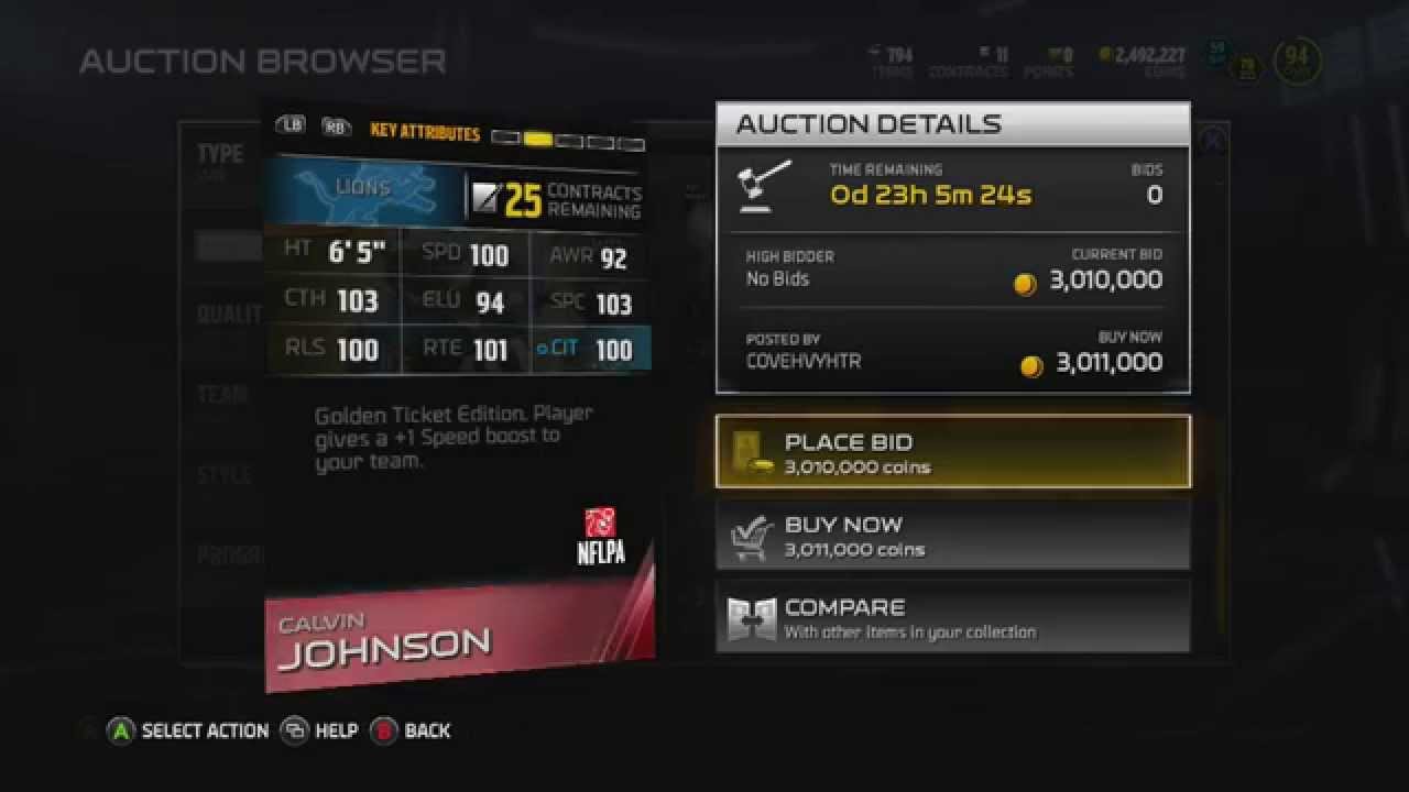 MADDEN 15- GOLDEN TICKETS! OMG! PATRICK PETERSON &CALVIN JOHNSON FLASH BACK WILLIAMS! MUT 15