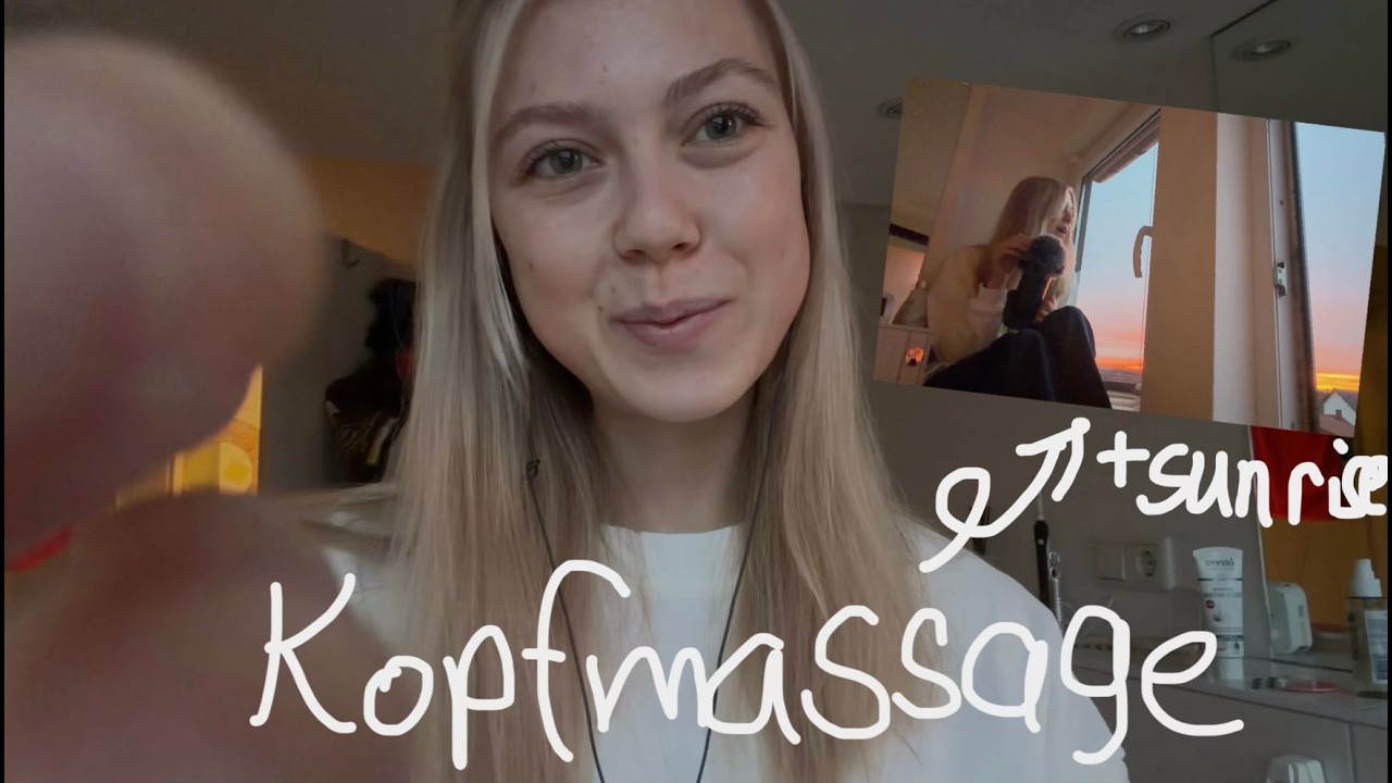 asmr early morning whispering + head massage (german)