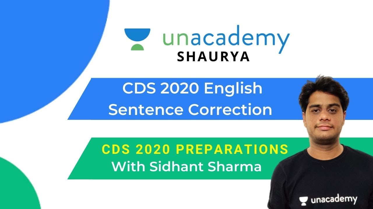 Sentence Correction | English | CDS 2020 | Sidhant Sharma