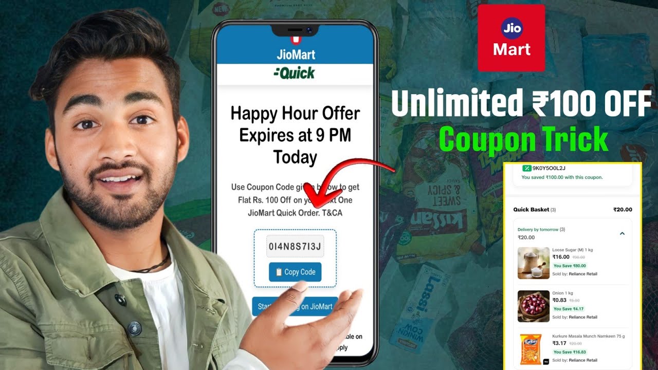Jiomart 100 Free Shopping | Live Unlimited coupon Generate Trick | Jiomart 100 Off Coupon 