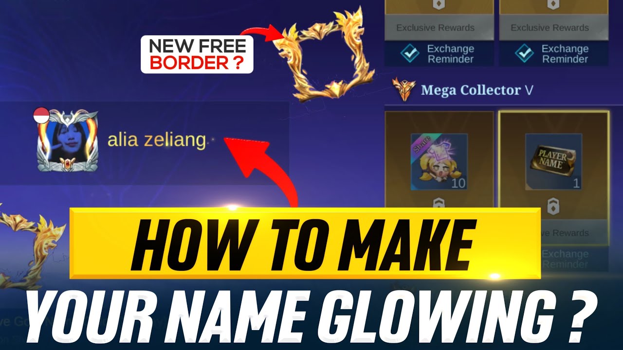 How to make glowing name in MLBB ? / Get Collector Border from this new shop .