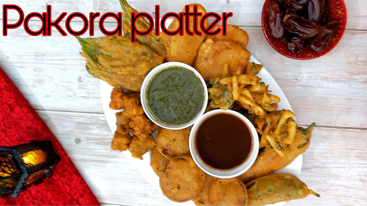 Pakora platter- pakora in 6 ways(homemade pakora mix)#ramadanrecipe #pakoramixrecipe #pakora