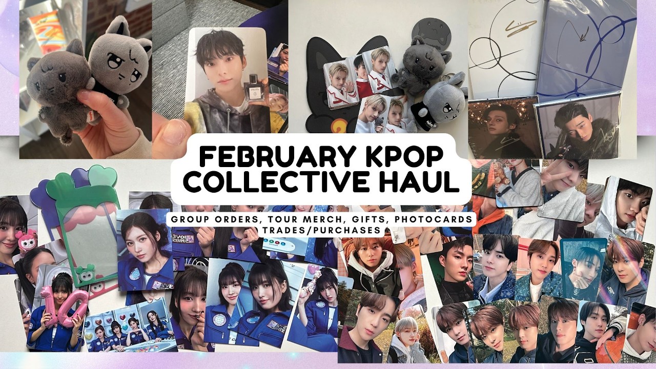 February Kpop Collective Haul- ateez albums, group orders, twice tour merch, photocard trades~
