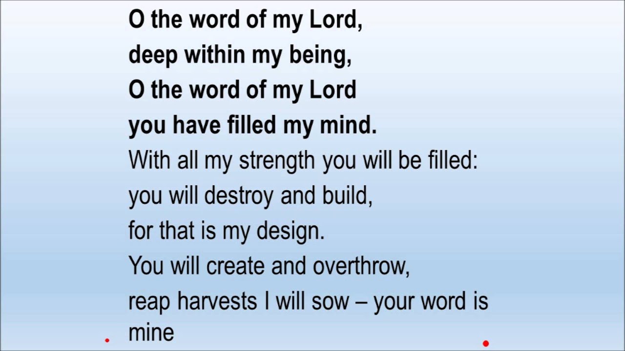 O the word of my Lord