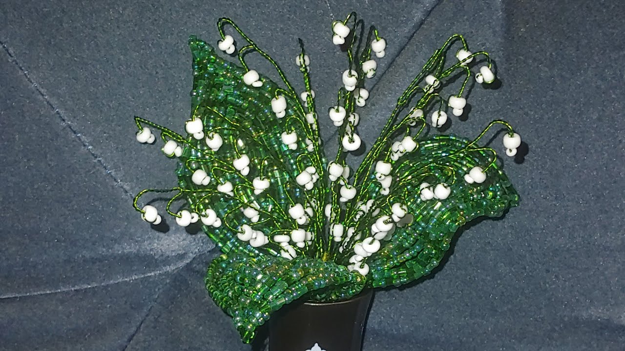 ЛАНДЫШИ МИНИАТЮРНЫЕ/ LILY OF THE VALLEY ИЗ бисера МК от Koshka2015 - цветы из бисера, бисероплетение