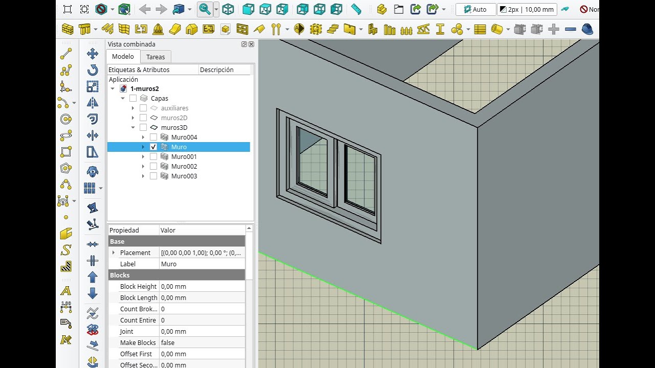 Planos de una vivienda con FreeCAD 2: puertas y ventanas