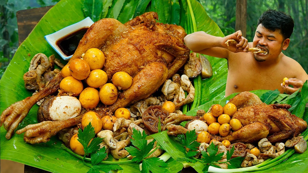 Chicken Fermented Recipe Cooking In Forest | Steam Chicken Fermented Lime Recipe.